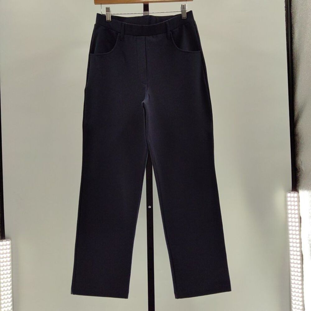 Quince Women Ultra-Stretch Ponte Straight Leg 4-Pocket Pants Navy M